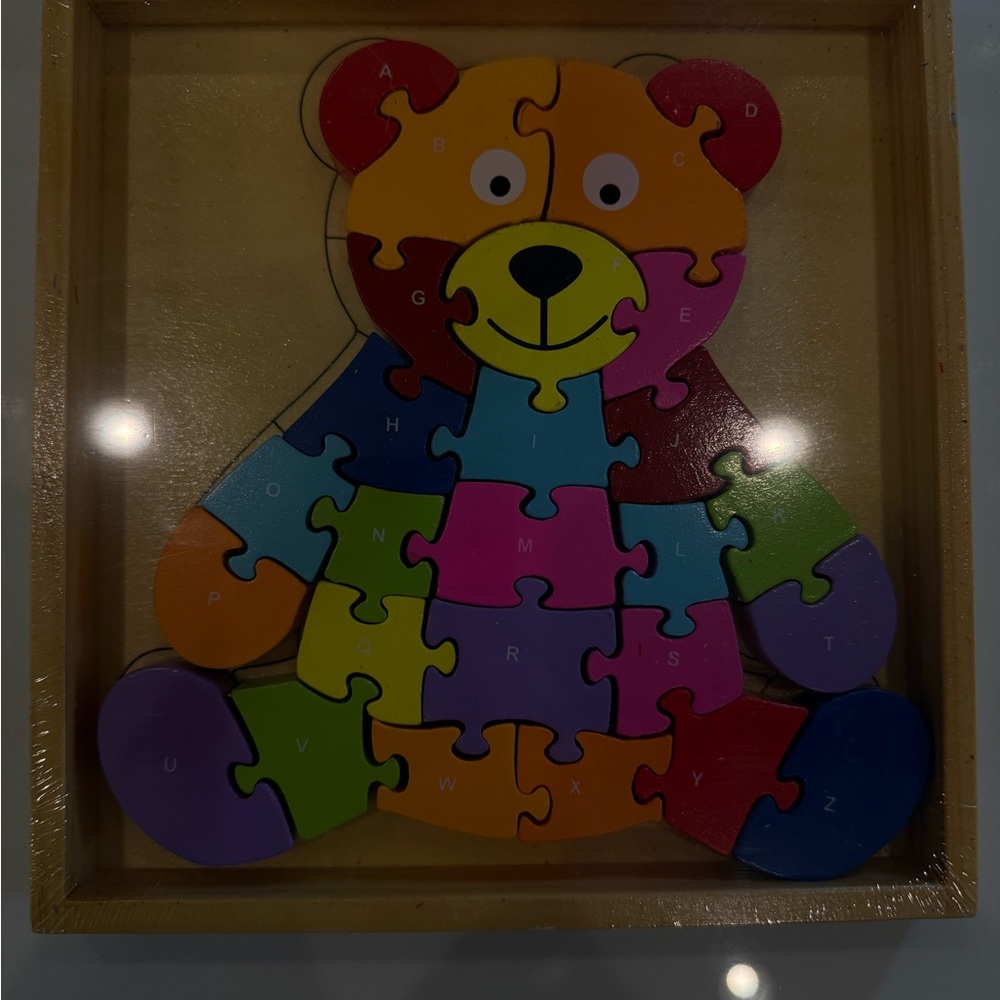 Novelty Wooden Bear Letter Puzzle -NIB